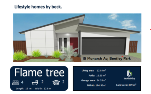 Flame tree house and land package front perspective